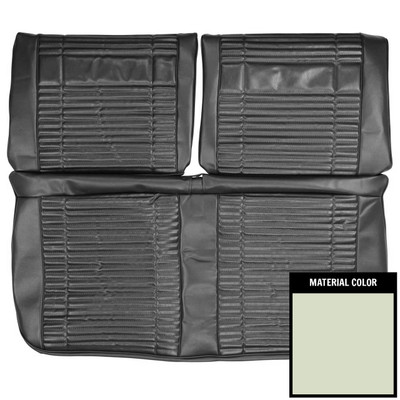 PUI Interiors 1969 Plymouth Roadrunner/Satellite/GTX Custom White Front Bench Seat Cover - 69KSRD37B