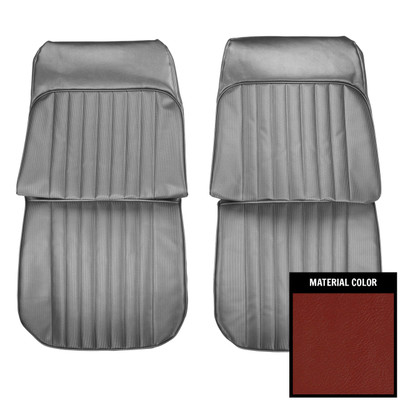 PUI Interiors 1969 Pontiac Grand Prix Red Front Bucket Seat Covers - 69PS30US
