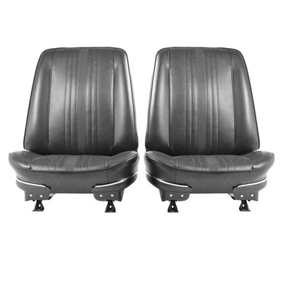 PUI Interiors 1969-1971 Chevrolet Nova Black Pre-Assembled Front Bucket Seats - 69XS10U-P