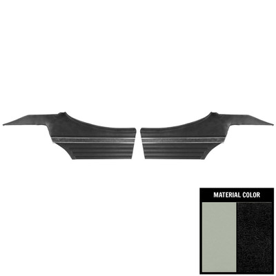 PUI Interiors 1970 Oldsmobile Cutlass/ S Hardtop Pre-Assembled White/Black Rear Door Panels - 70CD372C-P