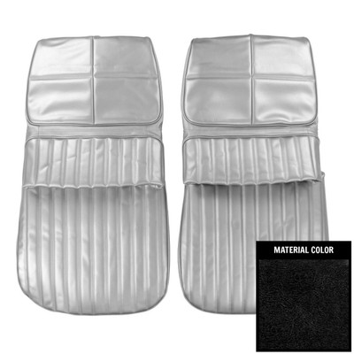 PUI Interiors 1970 Oldsmobile Cutlass Supreme/442 Black Front Bucket Seat Covers - 70CS10U1