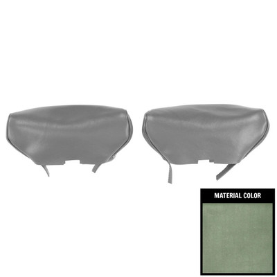 PUI Interiors 1970 Camaro/Firebird Dark Metallic Green Bucket Seat Head Rest Covers - 70FH24U