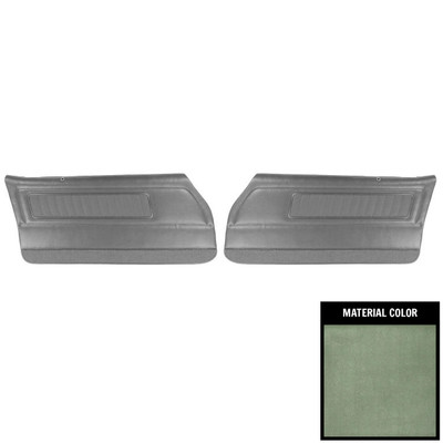 PUI Interiors 1970 Pontiac Firebird Deluxe Pre-Assembled Dark Metallic Green Front Door Panels - 70HD24-P