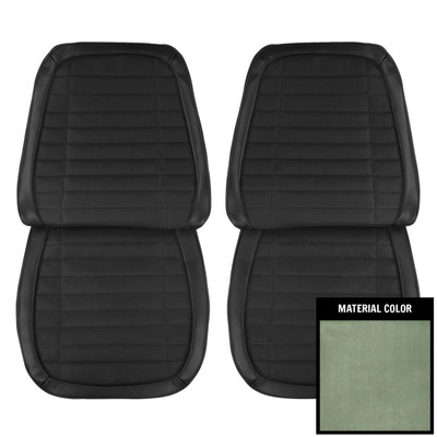 PUI Interiors 1970 Pontiac Firebird Deluxe Dark Green Front Bucket Seat Covers - 70HS24US