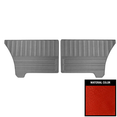 PUI Interiors 1970 Plymouth Duster Hardtop Standard Red Rear Door Panels - 70KDD711C