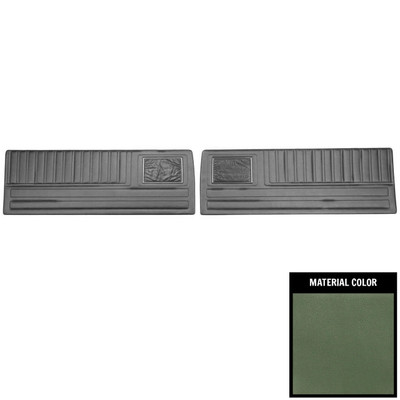 PUI Interiors 1970 Duster Standard Dark Metallic Green Woodgrain Panel Front Door Panels - 70KDDW104