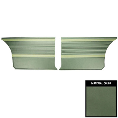 PUI Interiors 1970 Plymouth Roadrunner/Satellite Custom Hardtop 2-Tone Green Rear Door Panels - 70KDRD803C