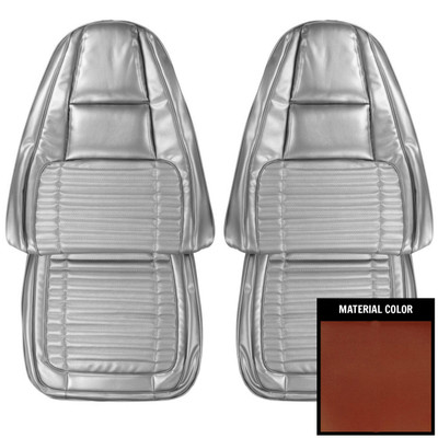 PUI Interiors 1970 Dodge Charger/RT/500 Burnt Orange Front Bucket Seat Covers - 70KSA760U