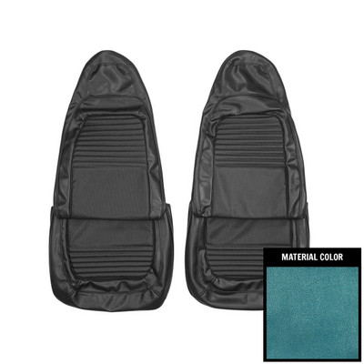 PUI Interiors 1970 Plymouth Barracuda/Cuda Blue Front Bucket Seat Covers - 70KSB722U