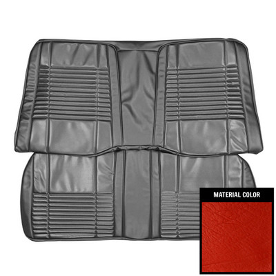 PUI Interiors 1970 Dodge Challenger Hardtop Bright Red Coachman Rear Bench Seat Cover - 70KSC711C-1