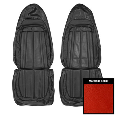 PUI Interiors 1970 Barracuda Gran Coupe Red Front Bucket Seat Covers - 70KSG711U