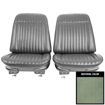 PUI Interiors 1970 Chevrolet Monte Carlo Dark Metalic Green Pre-Assembled Front Bucket Seats - 70MS24U-P