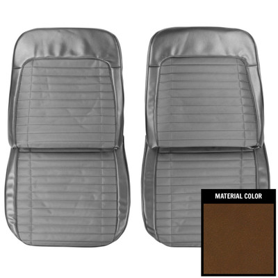 PUI Interiors 1970 Pontiac Grand Prix Dark Saddle Front Bucket Seat Covers - 70PS42US