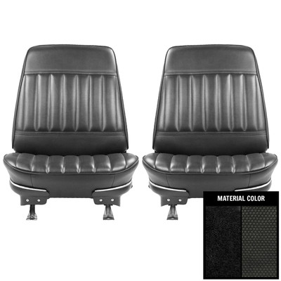 PUI Interiors 1970 Buick Skylark/Custom/GS350/400 Black Pre-Assembled Front Bucket Seats - 70US10U-P