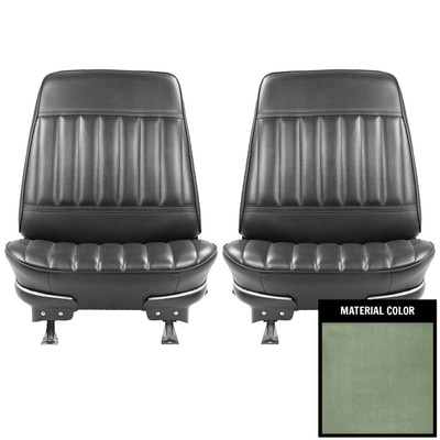 PUI Interiors 1970 Buick Skylark/Custom/GS350/400 Green Pre-Assembled Front Bucket Seats - 70US24U-P