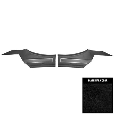 PUI Interiors 1971 Oldsmobile Cutlass /S Hardtop Pre-Assembled Black Rear Door Panels - 71CD102C-P