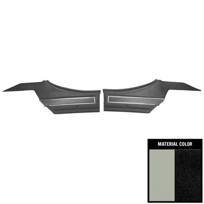 PUI Interiors 1971 Oldsmobile Cutlass /S Hardtop Pre-Assembled White/Black Rear Door Panels - 71CD372C-P