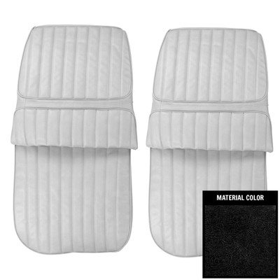 PUI Interiors 1971-1972 Oldsmobile Cutlass Supreme Black Front Bucket Seat Covers - 71CS10U1