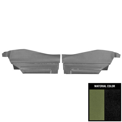 PUI Interiors 1971 Pontiac GTO Hardtop Platinum Edition Jade Green Rear Door Panels - 71GD19C