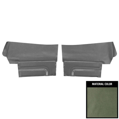 PUI Interiors 1971 Pontiac GTO Convertible Platinum Edition Jade Green Rear Door Panels - 71GD19V