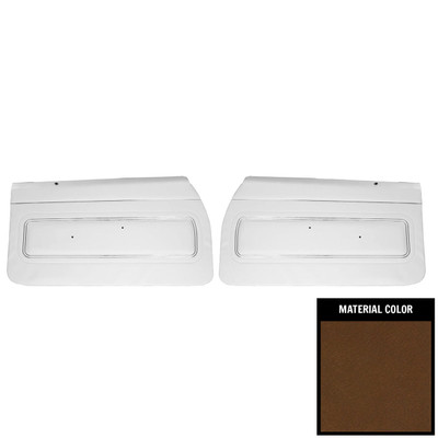 PUI Interiors 1971 GTO/LeMans Sport Pre-Assembled Platinum Dark Saddle Front Door Panels - 71GD42-P
