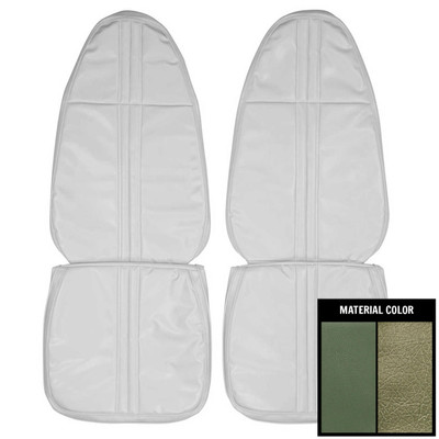 PUI Interiors 1971 Plymouth Barracuda/Cuda Dark Metallic Green Front Bucket Seat Covers - 71KSB104U