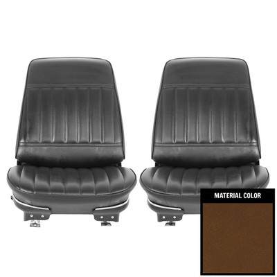 PUI Interiors 1971-1972 Skylark/Custom/GS350/400 Dark Saddle Pre-Assembled Front Bucket Seats - 71US42U-P