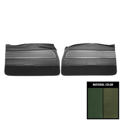 PUI Interiors 1972 Oldsmobile Cutlass S Dark Green Front Door Panels - 72CD252