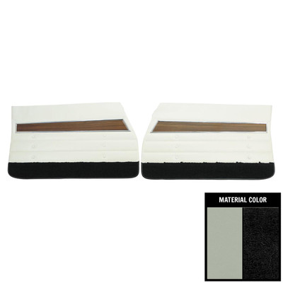 PUI Interiors 1972 Oldsmobile Cutlass S White/Black Front Door Panels - 72CD372