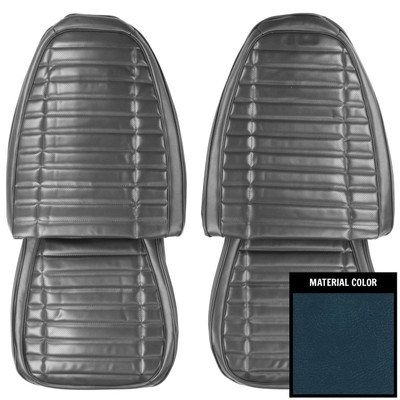 PUI Interiors 1972 Pontiac Firebird Deluxe Blue Front Bucket Seat Covers - 72HS09U