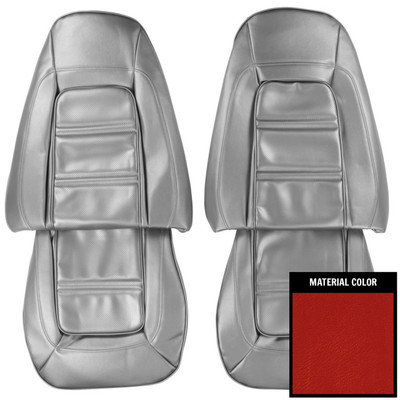 PUI Interiors 1974 Pontiac Firebird Deluxe Bright Red Front Bucket Seat Covers - 73HS32U