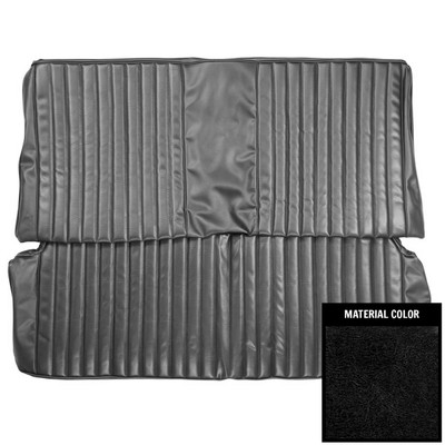PUI Interiors 1973 Plymouth Duster/Dart Sport Hardtop Black Rear Fold Down Bench Seat Cover - 73KSDU10F