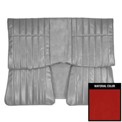 PUI Interiors 1974 Chevrolet Camaro Hardtop Standard Bright Red Rear Bench Seat Cover - 74FS32C
