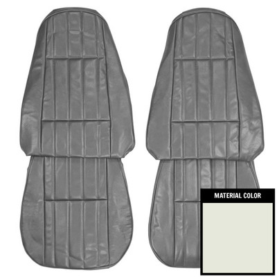 PUI Interiors 1975-1976 Chevrolet Camaro Standard White Front Bucket Seat Covers - 74FS37U