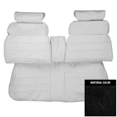 PUI Interiors 1975-1976 Cadillac El Dorado Black Front Bench W/Arm and Head Rest Seat Cover - 75QSE10B