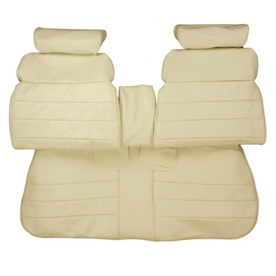 PUI Interiors 1975-1976 Cadillac El Dorado White/Red Front Bench W/Arm and Head Rest Seat Cover - 75QSE37B