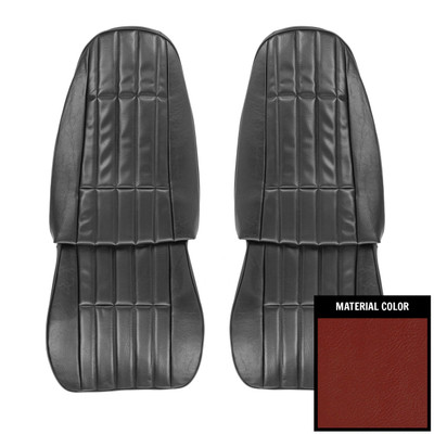 PUI Interiors 1976 Pontiac Firebird Standard Red Front Bucket Seat Covers - 76ES30U