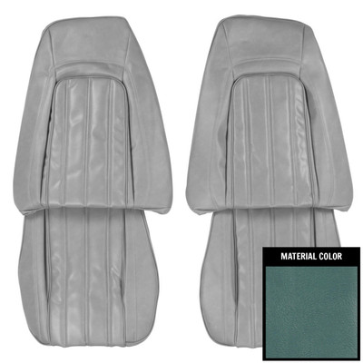 PUI Interiors 1976 Pontiac Firebird Deluxe Light Blue Front Bucket Seat Covers - 76HS12U