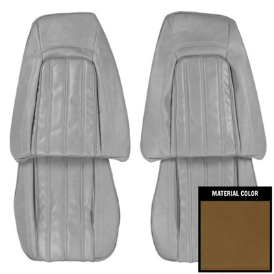PUI Interiors 1976 Pontiac Firebird Deluxe Saddle Front Bucket Seat Covers - 76HS36U