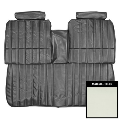 PUI Interiors 1977 Chevrolet Malibu/Laguna White Front Bench W/Armrest Seat Cover - 77AS37B