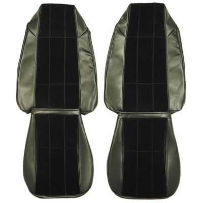 PUI Interiors 1977-78 Chevrolet Camaro LT Custom Cloth Black Front Bucket Seat Covers - 77DSC70U