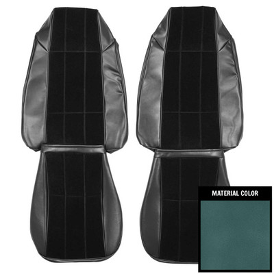 PUI Interiors 1977-78 Chevrolet Camaro LT Custom Cloth Light Blue Front Bucket Seat Covers - 77DSC90U