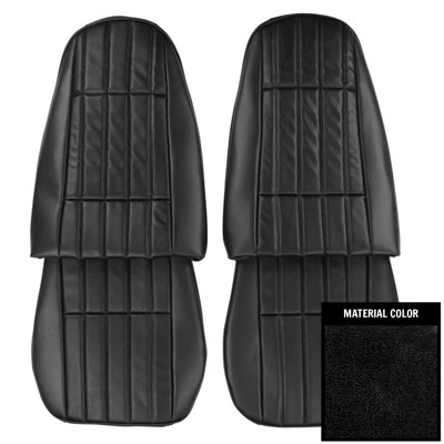 PUI Interiors 1977-78 Pontiac Firebird Standard Black Front Bucket Seat Covers - 77ES10U