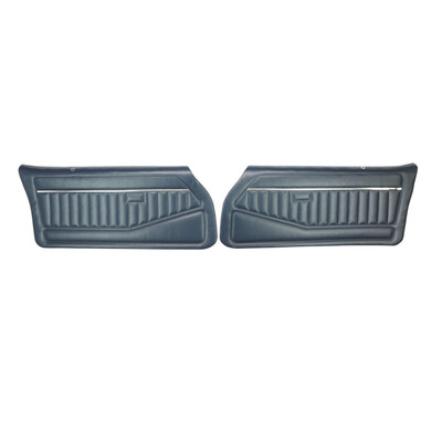 PUI Interiors 1978-79 Camaro/1978-81 Firebird Std Pre-Assembled Navy Blue Front Door Panels - 78FD18-P