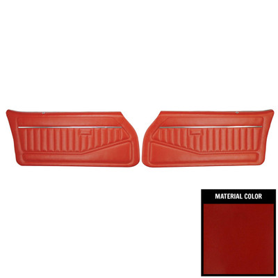 PUI Interiors 1978-79 Camaro/1978-81 Firebird Standard Pre-Assembled Red Front Door Panels - 78FD77-P