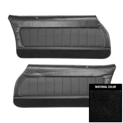 PUI Interiors 1978-79 Camaro LT/Berlinetta/Custom Vinyl Pre-Assembled Black Front Door Panels - 78FDLT70-P
