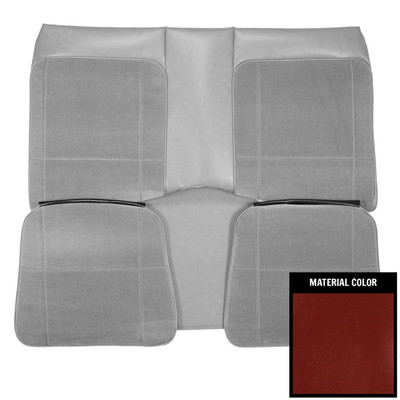 PUI Interiors 1979-80 Camaro Berlinetta Custom Cloth Hardtop Carmine Rear Bench Seat Cover - 79DSC38C