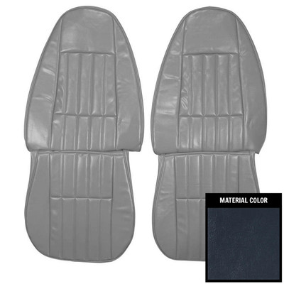 PUI Interiors 1980-81 Camaro Berlinetta Custom Vinyl Navy Blue Front Bucket Seat Covers - 80DS18U