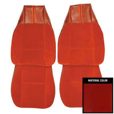 PUI Interiors 1980-81 Camaro Berlinetta Custom Cloth Bright Red Front Bucket Seat Covers - 80DSC77U