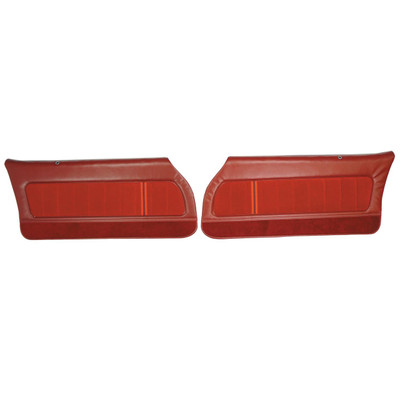 PUI Interiors 1980 Camaro LT/Berlinetta/Custom Cloth Pre-Assembled Carmine Front Door Panels - 80FDLTC38-P